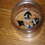 Items glued in jar